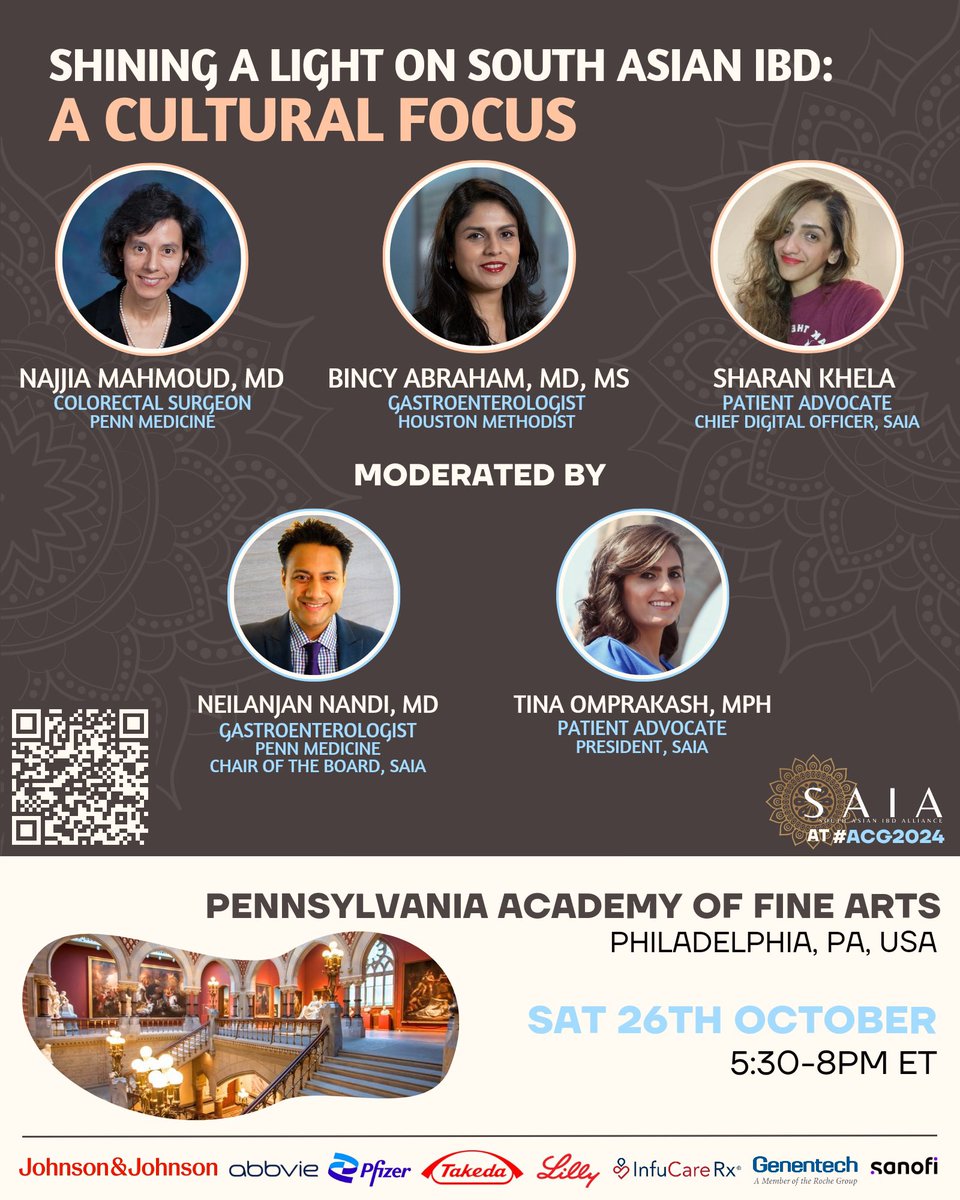 Speakers announced! 📣

Thrilled to host a NETWORKING RECEPTION at #ACG2024 with a #SouthAsian twist on Oct 26th - right across from the convention center 🎉

Entry is FREE 💥💥

Register today: saibda.memberclicks.net/2024-acg-event…