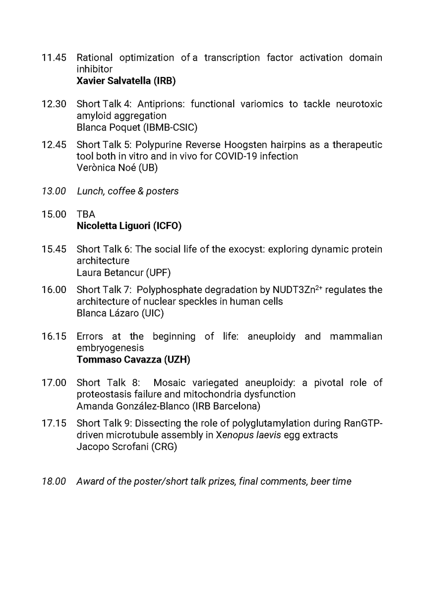 CATCAT - Cell and Tissue Research in Catalonia (@catcatbiology) on Twitter photo 🚨 The final program for the <a href="/SCB_iec/">Societat Catalana de Biologia</a> 30th Annual Meeting & CATCAT Day on Cell and Molecular Biology is now available. Don’t forget to check it out and register before it's too late!
📆 10 October 2024
📝 Program & registration: scb.iec.cat/xxx-jornada-de… 🚨 The final program for the <a href="/SCB_iec/">Societat Catalana de Biologia</a> 30th Annual Meeting & CATCAT Day on Cell and Molecular Biology is now available. Don’t forget to check it out and register before it's too late!
📆 10 October 2024
📝 Program & registration: scb.iec.cat/xxx-jornada-de…