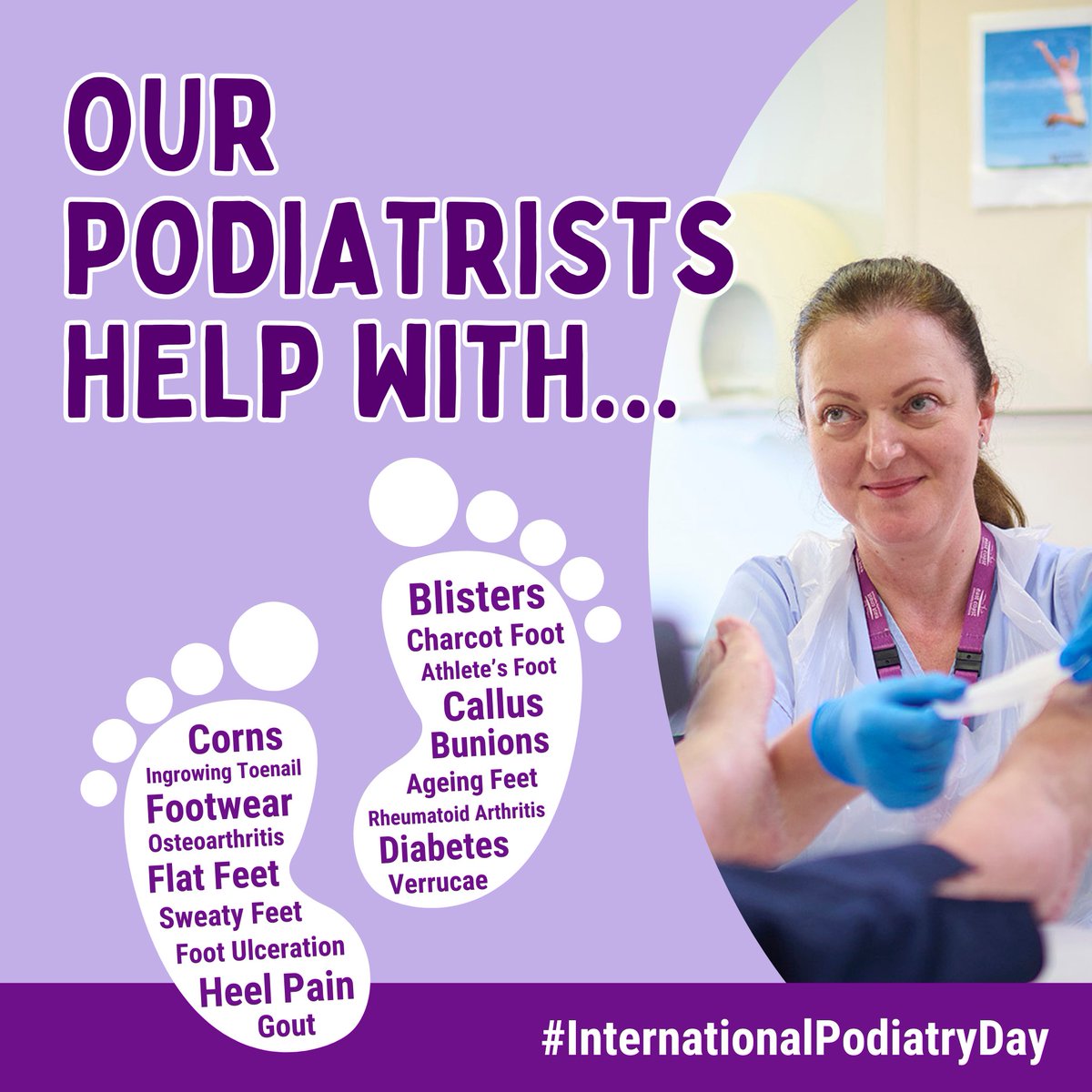 Happy #InternationalPodiatryDay!👣🌎

Podiatrists keep us moving by treating and preventing foot and lower limb conditions; their work is invaluable.

We're incredibly grateful for our very own team of podiatrists, who are dedicated to keeping our patients on their feet! 🙌