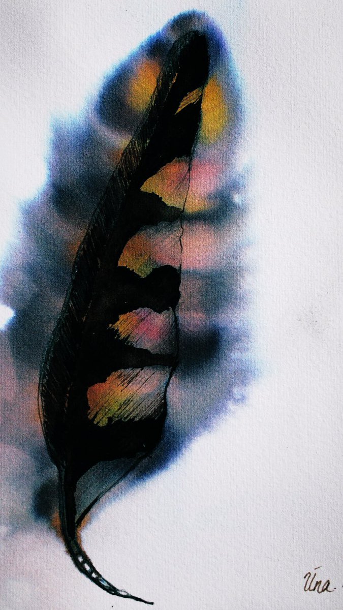 Hoopoe feather ( watercolour on Amalfi cotton paper)