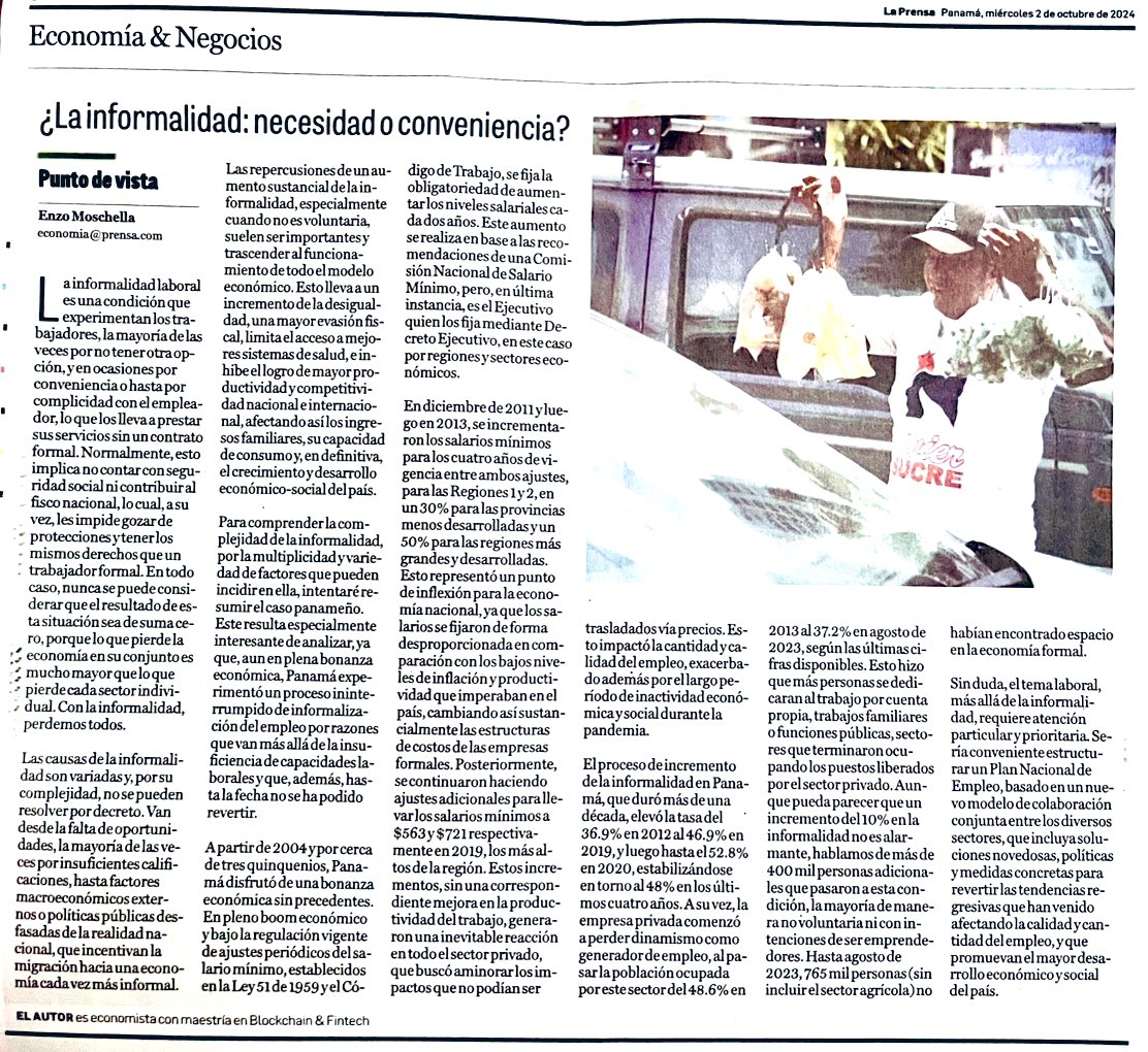 La informalidad es un problema complejo que no se resuelve por decreto o simples declaraciones.
Con la informalidad perdemos todos.