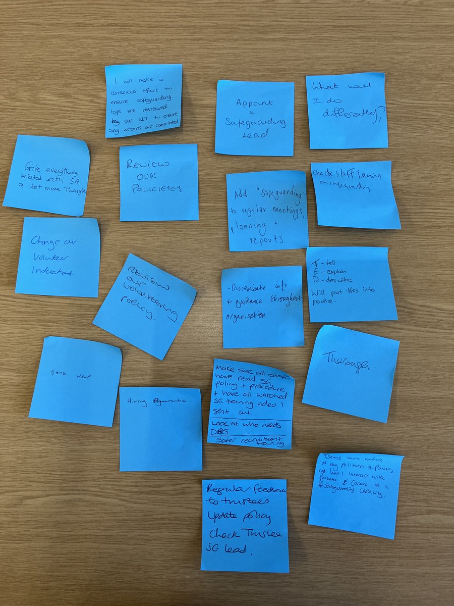 Busy morning- really rewarding - working with #voluntarysector in #Kirklees  looking at  role of designated #safeguarding leader.  Lots of food for thought about how to make this crucial role work - learners asked one thing they would do as a result of the training <a href="/tslkirklees/">Third Sector Leaders Kirklees</a>