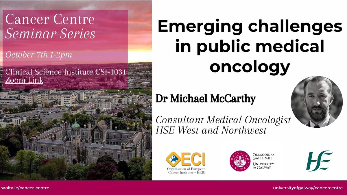 Cancer | University of Galway-HSE West North West (@cancerunigalway) on Twitter photo Our Cancer Seminar Series resumes Oct 7th
All staff, students, trainees are welcome
#CancerWestNorthWest #CancerUniGalway <a href="/mccarthymt7/">michaeltmccarthy</a> @saoltagroup <a href="/GalwayCMNHS/">University of Galway CMNHS</a> Our Cancer Seminar Series resumes Oct 7th
All staff, students, trainees are welcome
#CancerWestNorthWest #CancerUniGalway <a href="/mccarthymt7/">michaeltmccarthy</a> @saoltagroup <a href="/GalwayCMNHS/">University of Galway CMNHS</a>