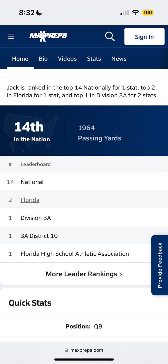 Lot of season left to go but blessed to be 6-0 and 14th in the nation in passing yards ‼️
<a href="/BigCountyPreps1/">BCP SPORTS</a> <a href="/Andy_Villamarzo/">Andy Villamarzo</a> <a href="/Rivals/">Rivals</a> <a href="/247Sports/">247Sports</a> <a href="/CJBennett_08/">The Stable</a> <a href="/QBcoach1/">Chip Bennett</a> <a href="/On3sports/">On3</a> <a href="/jovanni_russell/">Jovanni Russell</a> <a href="/Juanizidoro12/">Juan Izidoro</a> <a href="/_VicenteJ70_/">VicenteJonguitud.Jr</a> <a href="/clark_andr26737/">Andrew clark</a> <a href="/KevinELewisJR/">Kevin Eric Lewis JR</a> <a href="/S51mari/">RemarioD Stokes</a>