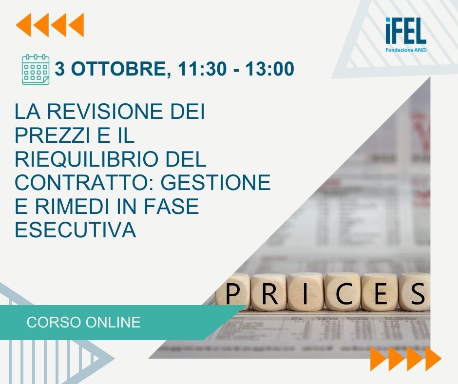 La prima lezione del corso "La revisione dei prezzi" che si terrà domani alle 11.30, offre un'analisi delle norme associate alla revisione dei prezzi, anche alla luce degli orientamenti giurisprudenziali oltre che di ANAC e del MIT.
Info qui👇
shorturl.at/h03mg