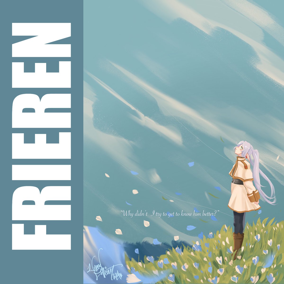Day-1: Frieren

“Why didn’t I try to get to know him better?”
~Frieren 

Illustrated by #uneedcaffeine #arttrober2024 #arttrober #frieren