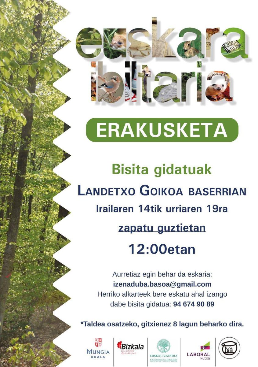 MungiaUdala's tweet photo. 🖼️ Gogoratu! 'Euskara Ibiltaria' erakusketa Landetxo Goikoa Baserrian oraindik dago ikusgai!
🗓️ Bisita gidatuak egin ahal dira urriaren 19ra arte, zapatuetan
⏰ 12:00
📍 Landetxo Goikoa Baserria
✍️ Izena emateko 👉🏼 izenaduba.basoa@gmail.com
ℹ️ https://t.co/PjSBB3wUjn https://t.co/0odxxdp0wQ