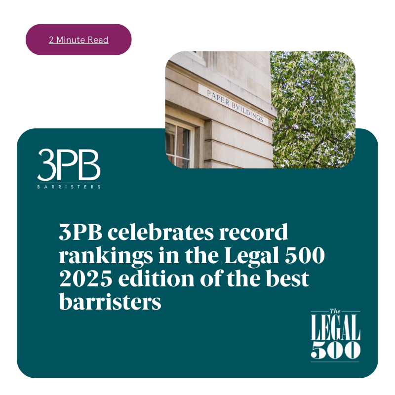 3PB (@3pbchambers) on Twitter photo 3PB Barristers celebrating 167 rankings in the #Legal500 2025’s edition today, +15% on last year’s 145.
Congratulations to all. <a href="/3pbFamily/">Family 3PB</a> <a href="/3PB_EDG/">3PB EDG</a> <a href="/3PB_Business/">3PB_Business</a> <a href="/3PBInsolvency/">3PB Insolvency</a> @3PBCriminal <a href="/3PBClinNegPI/">3PB Personal Injury & Clinical Negligence</a> <a href="/3PBProperty/">3PB Property</a> <a href="/3PBEducation/">3PB Education Team</a>
3pb.co.uk/content/upload… 3PB Barristers celebrating 167 rankings in the #Legal500 2025’s edition today, +15% on last year’s 145.
Congratulations to all. <a href="/3pbFamily/">Family 3PB</a> <a href="/3PB_EDG/">3PB EDG</a> <a href="/3PB_Business/">3PB_Business</a> <a href="/3PBInsolvency/">3PB Insolvency</a> @3PBCriminal <a href="/3PBClinNegPI/">3PB Personal Injury & Clinical Negligence</a> <a href="/3PBProperty/">3PB Property</a> <a href="/3PBEducation/">3PB Education Team</a>
3pb.co.uk/content/upload…