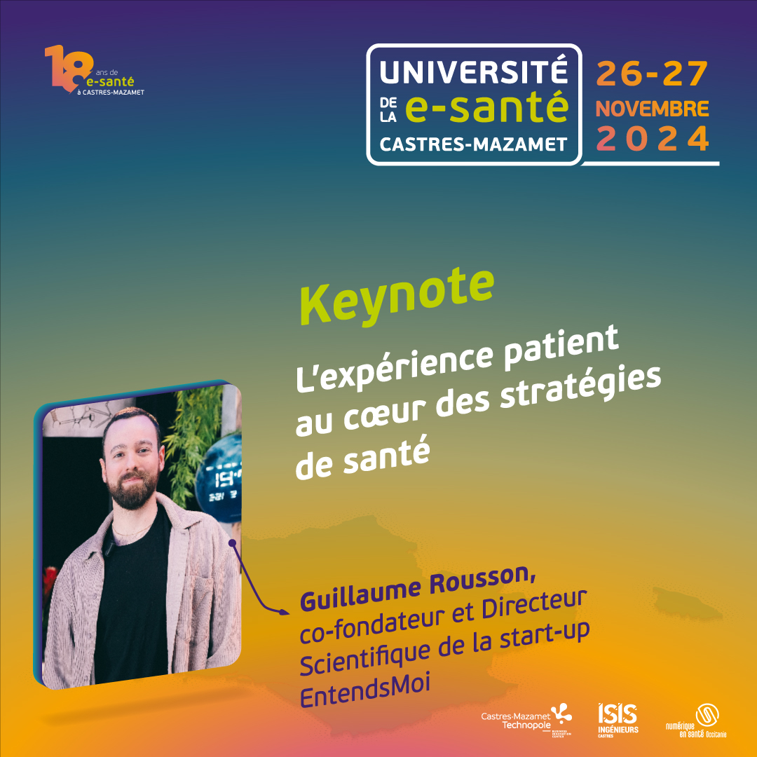 #univEsante ➡️ L’expérience patient au cœur des stratégies de santé  ✔️Guillaume ROUSSON - Directeur Général et Scientifique chez <a href="/EntendsMoi/">EntendsMoi</a>   
🎤 Animée par @remyteston @buzzesante 

#ehealth #innovation #startup #santenumerique #IA #genAI #AI