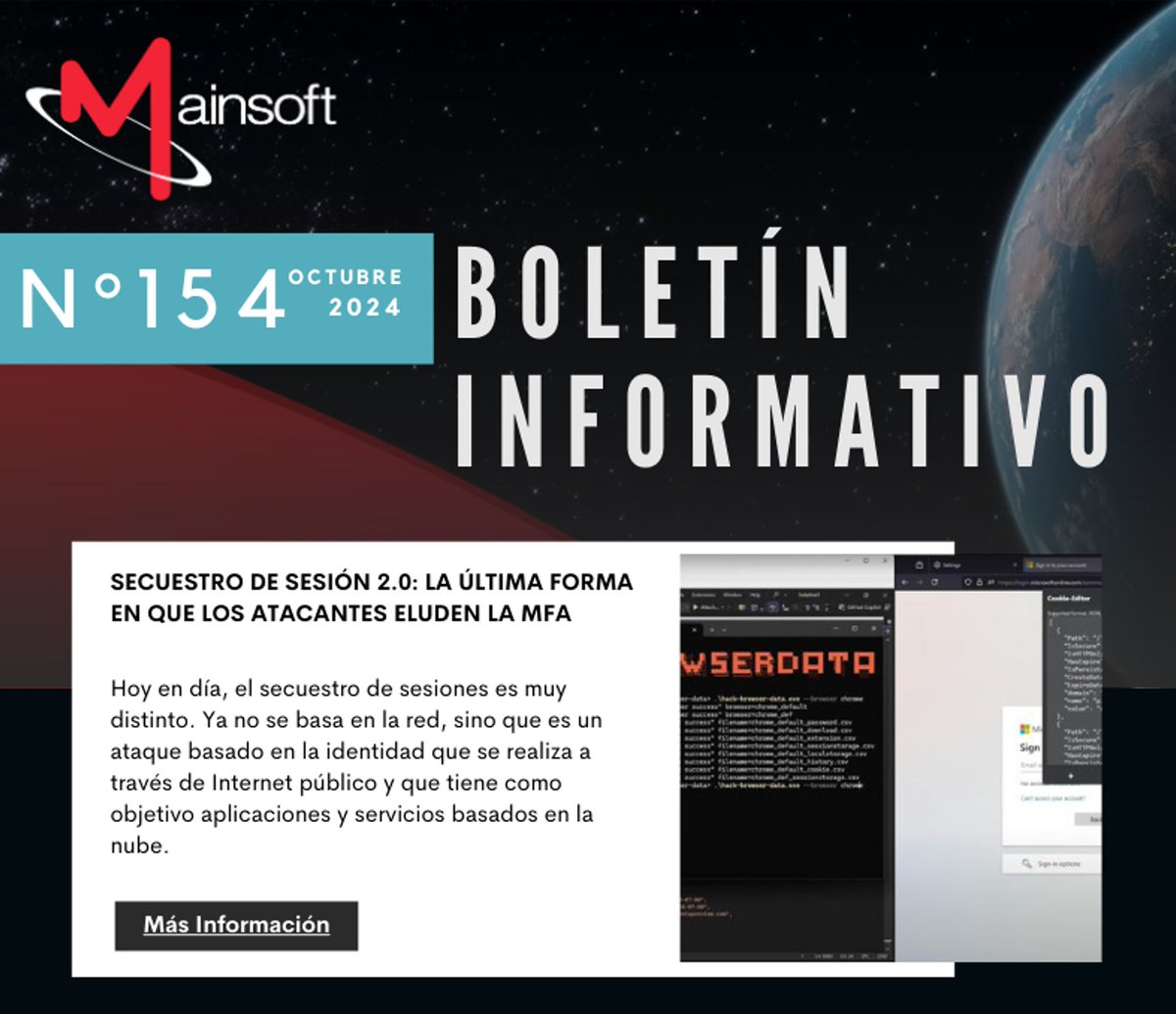 MainsoftPeru's tweet image. ¿Quieres enterarte de este y otros boletines de Ciberseguridad que tenemos para ti? Ingresa a mainsoft.cl/boletines-ti/ y ponte al día con las últimas noticias.
