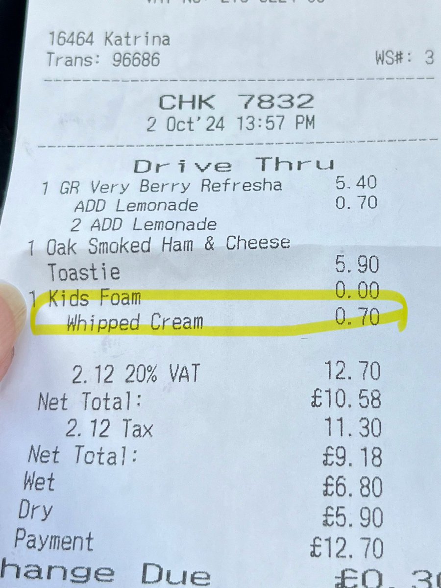 <a href="/StarbucksUK/">Starbucks UK</a> WTF! I asked for a pupachino for my assistance dog &amp; you charged 70p!!! Even <a href="/CostaCoffee/">Costa Coffee</a> only charge 50p &amp; you are normally free! 😡
#Starbucks #assistancedog #disability