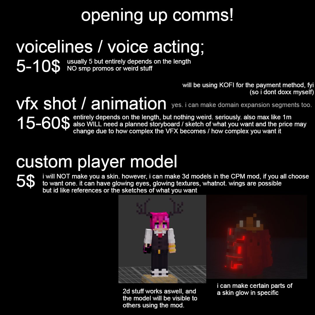 reminder that i cant take up too many because i have other projects i need to work on lol