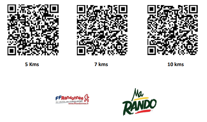 Vous venez marcher dimanche à l'occasion de Tous en Marche contre le Cancer ? N'hésitez pas à installer l'application gratuite MaRando de FFRandonnée et téléchargez les parcours de marche de 5, 7 ou 10 kms grâce aux QR Codes !