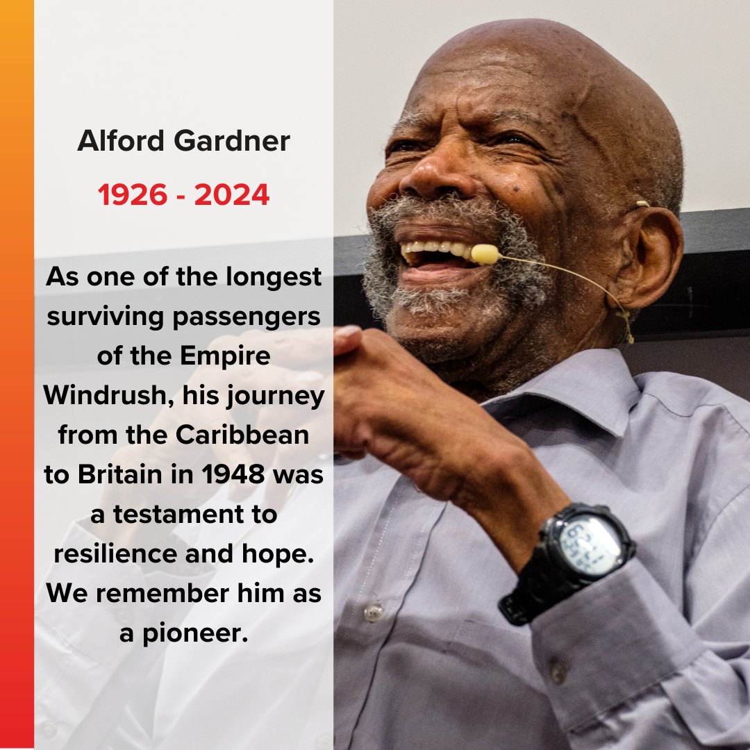Bradford Literature Festival (@bradfordlitfest) on Twitter photo We are deeply saddened by the passing of Mr Alford Gardner, aged 98, one of the longest surviving passengers of the Empire Windrush. Last year, he joined <a href="/BradfordLitFest/">Bradford Literature Festival</a> to tell us of his journey from the Caribbean to Britain in 1948. His wisdom and warmth inspired many. We are deeply saddened by the passing of Mr Alford Gardner, aged 98, one of the longest surviving passengers of the Empire Windrush. Last year, he joined <a href="/BradfordLitFest/">Bradford Literature Festival</a> to tell us of his journey from the Caribbean to Britain in 1948. His wisdom and warmth inspired many.