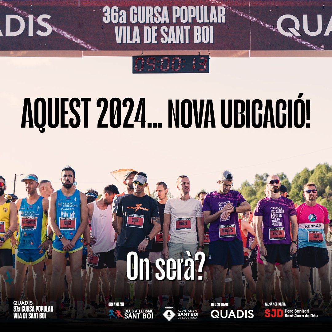 🏃‍♂️🏃‍♀️✨ Atenció runners! En uns dies anunciem una de les novetats més esperades d'aquesta edició... nova ubicació de la meta i nou circuit!!🎉 💪 Estàs llesta per córrer i gaudir? Ens veiem aviat! 🚀

👉 Inscripcions obertes a 𝗰𝘂𝗿𝘀𝗮𝘀𝗮𝗻𝘁𝗯𝗼𝗶｡𝗰𝗼𝗺
