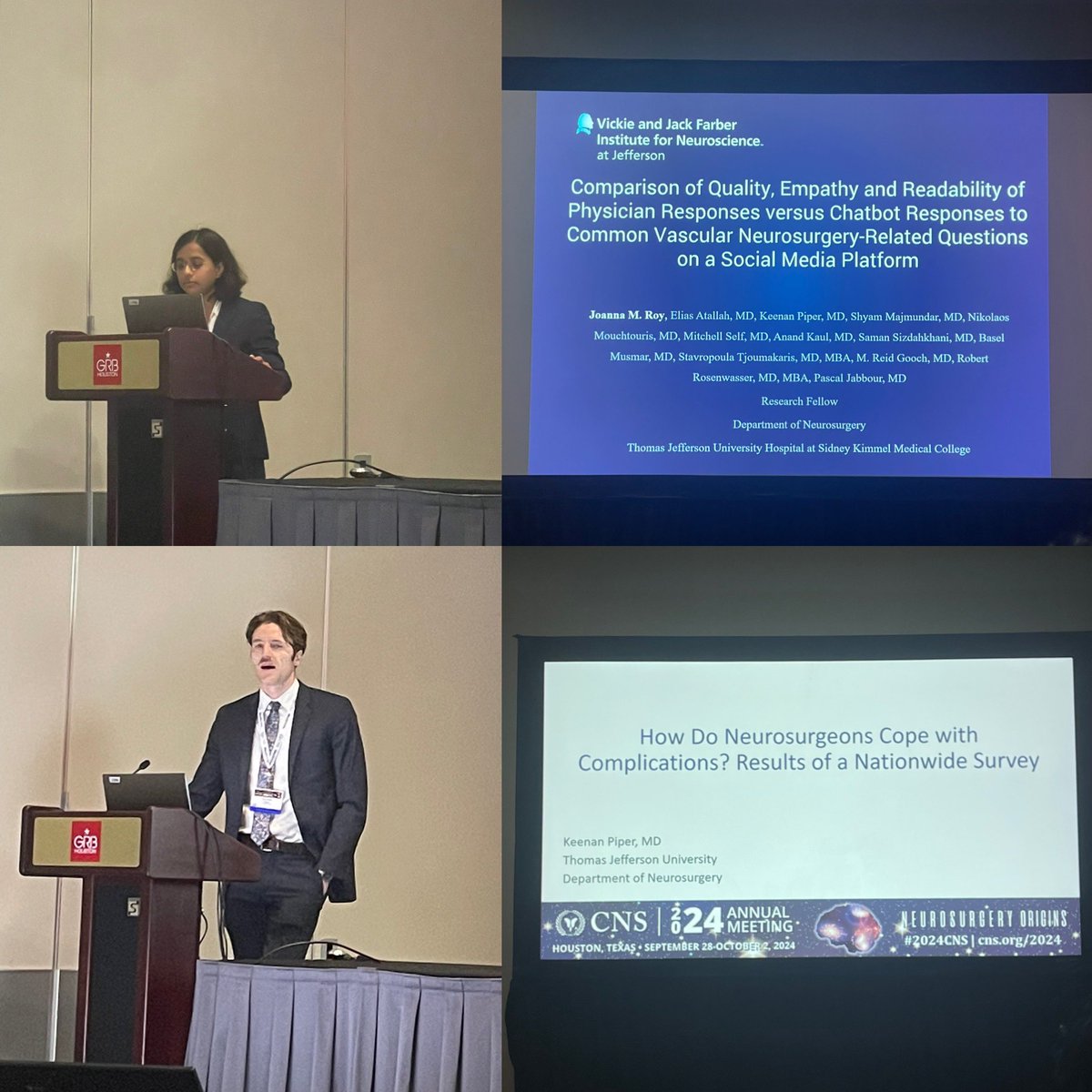 Pascal Jabbour MD, FAANS, FACS, FAHA (@pascaljabbourmd) on Twitter photo Proud of <a href="/Joannaroy99/">Joanna Roy</a> our research fellow and <a href="/KeenanPiper1/">Keenan Piper, MD</a> our star resident presenting this morning <a href="/CNS_Update/">CNS</a> <a href="/TJUHNeurosurg/">Jefferson Neurosurgery</a> Proud of <a href="/Joannaroy99/">Joanna Roy</a> our research fellow and <a href="/KeenanPiper1/">Keenan Piper, MD</a> our star resident presenting this morning <a href="/CNS_Update/">CNS</a> <a href="/TJUHNeurosurg/">Jefferson Neurosurgery</a>