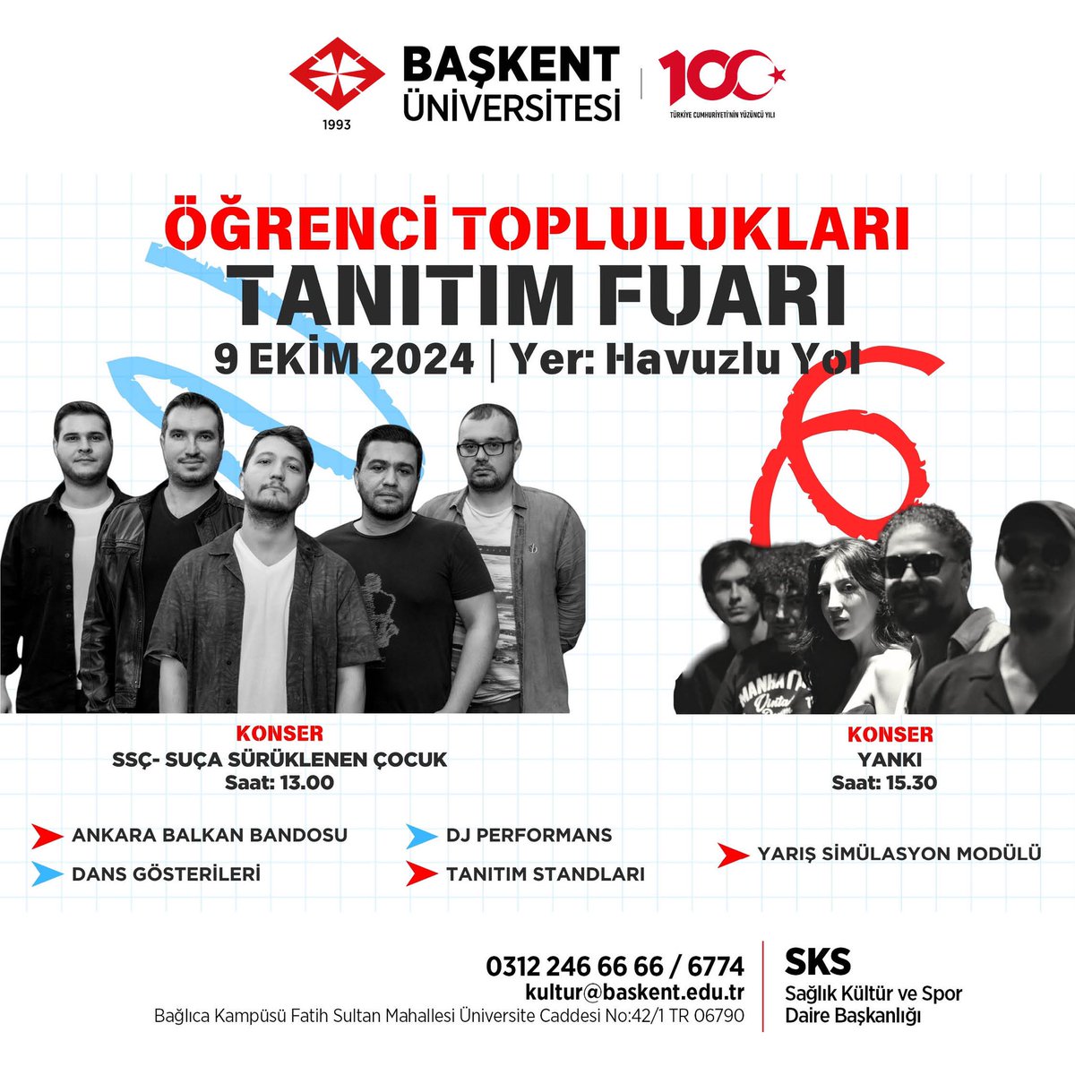 Başkent Üniversitesi Sağlık Kültür ve Spor Daire Başkanlığı tarafından düzenlenen Öğrenci Toplulukları Tanıtım Fuarı 9 Ekim 2024 tarihinde gerçekleşecektir. Tüm öğrenci ve mensuplarımız davetlidir.
.
.
.
#başkentüniversitesi