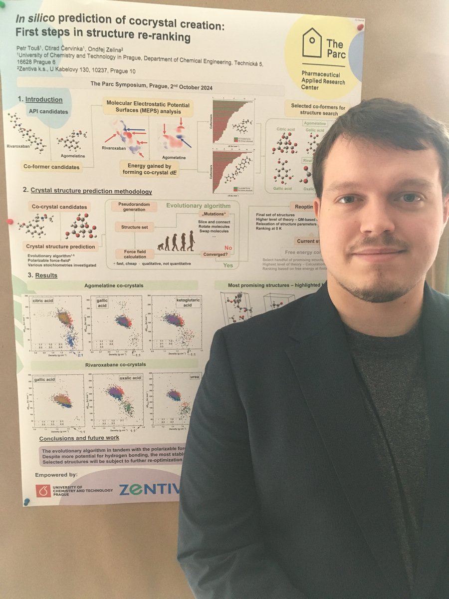 Happy to be a part of the #ScienceDay at <a href="/ZentivaCZ/">ZentivaCZ</a> with our #cocrystal screening and #compchem structural predictions. #TheParc