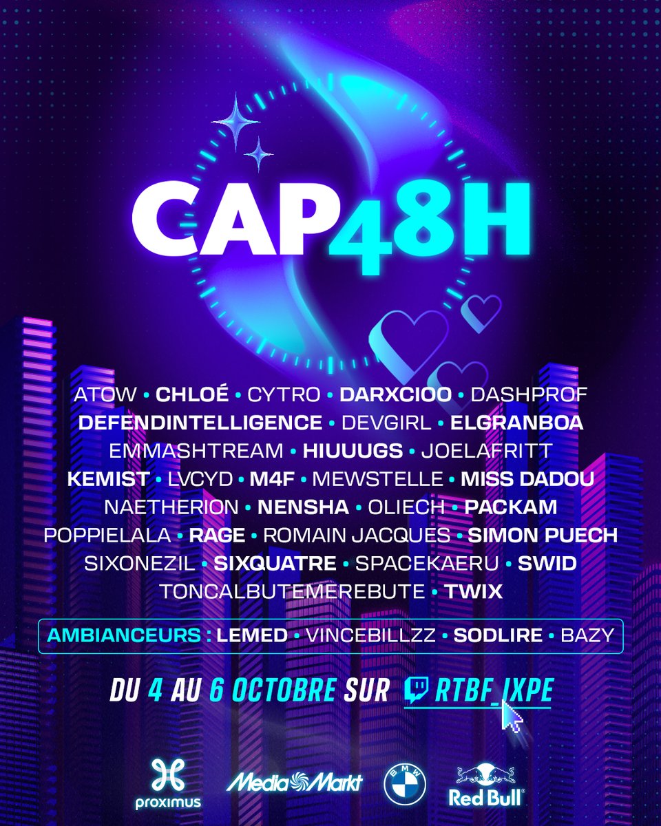 Packam_'s tweet image. Il reste 48h avant l'event caritatif de RTBF IXPE

Notre cause ? La jeunesse en difficulté, y'a trop d'injustice et de souffrance pour ne rien faire.

On avait ramené un peu plus de 88.000€ l'année, on fait mieux cette année ?

cap48heures.be