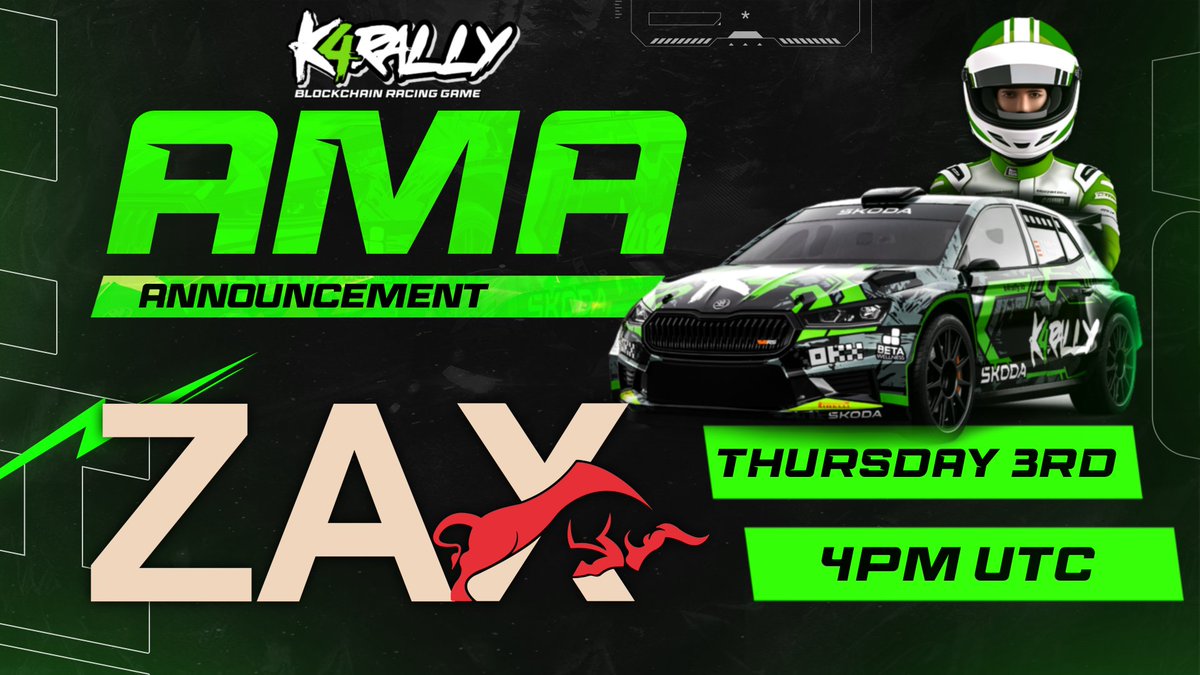 🏁 Join us for an exciting AMA with the legends 
"ZAX team" <a href="/ZaxNFTs/">patriciadavies</a>   🔥 

The AMA will be joined by our very own fearless leader "Frank Holz", ex Atari marketing director &amp; OG in the gaming industry with over 25 years experience

👀 There will be a "surprise guest" - Don't miss