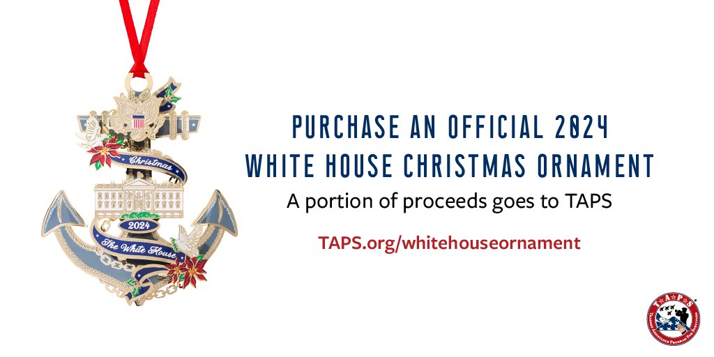 The 2024 White House Historical Association Christmas Ornament is here! Proceeds support TAPS and help bring hope to families grieving the loss of their military loved ones. Get yours today and make a difference this holiday season: taps.org/whitehouseorna…