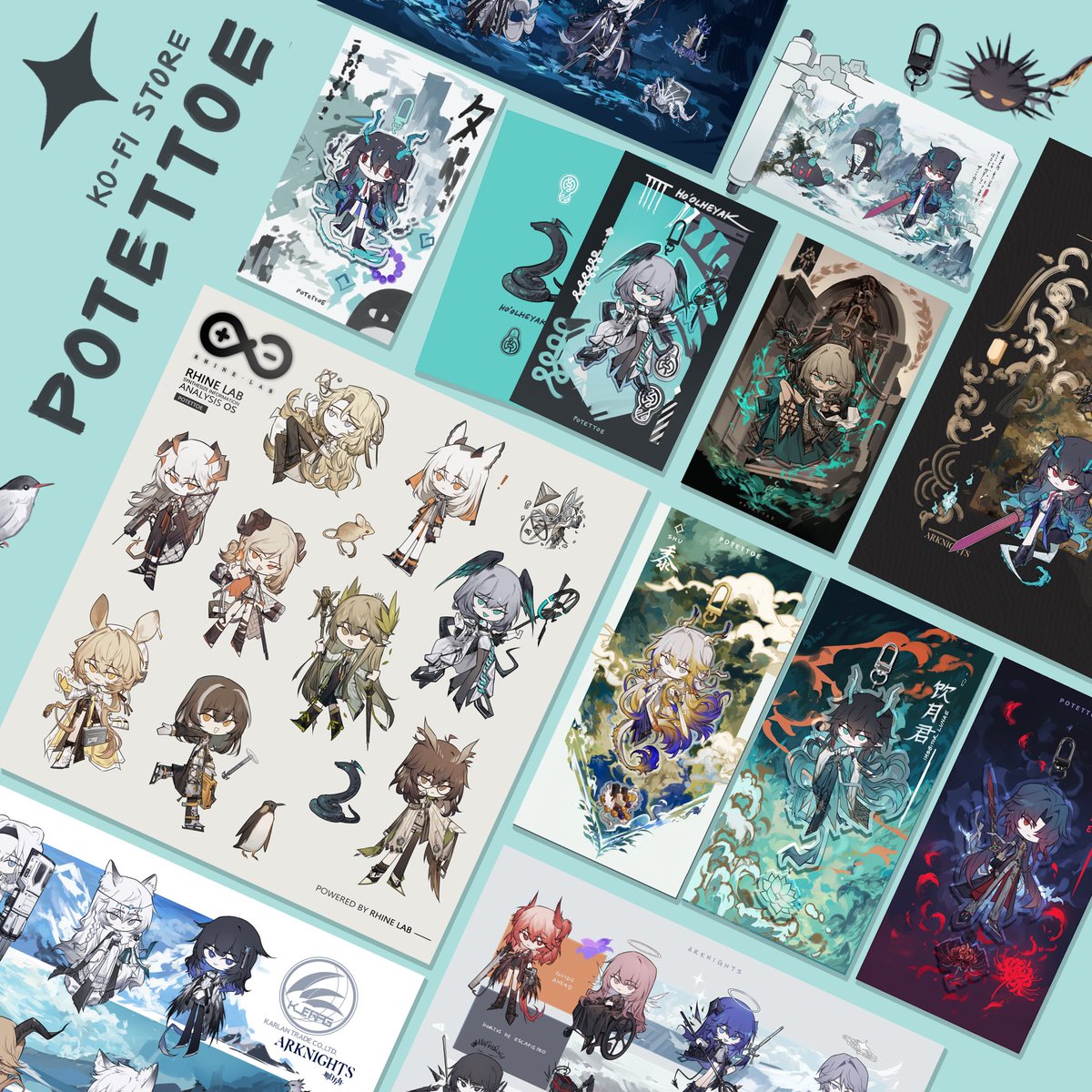 potettoe's tweet image. [RTs very appreciated! TYSM 🖤]
Hi! I&apos;m opening a Ko-fi store to sell some #Arknights and #HSR merch from previous conventions! 

They will be available for international shipping~ please feel free to take a look! 🤍