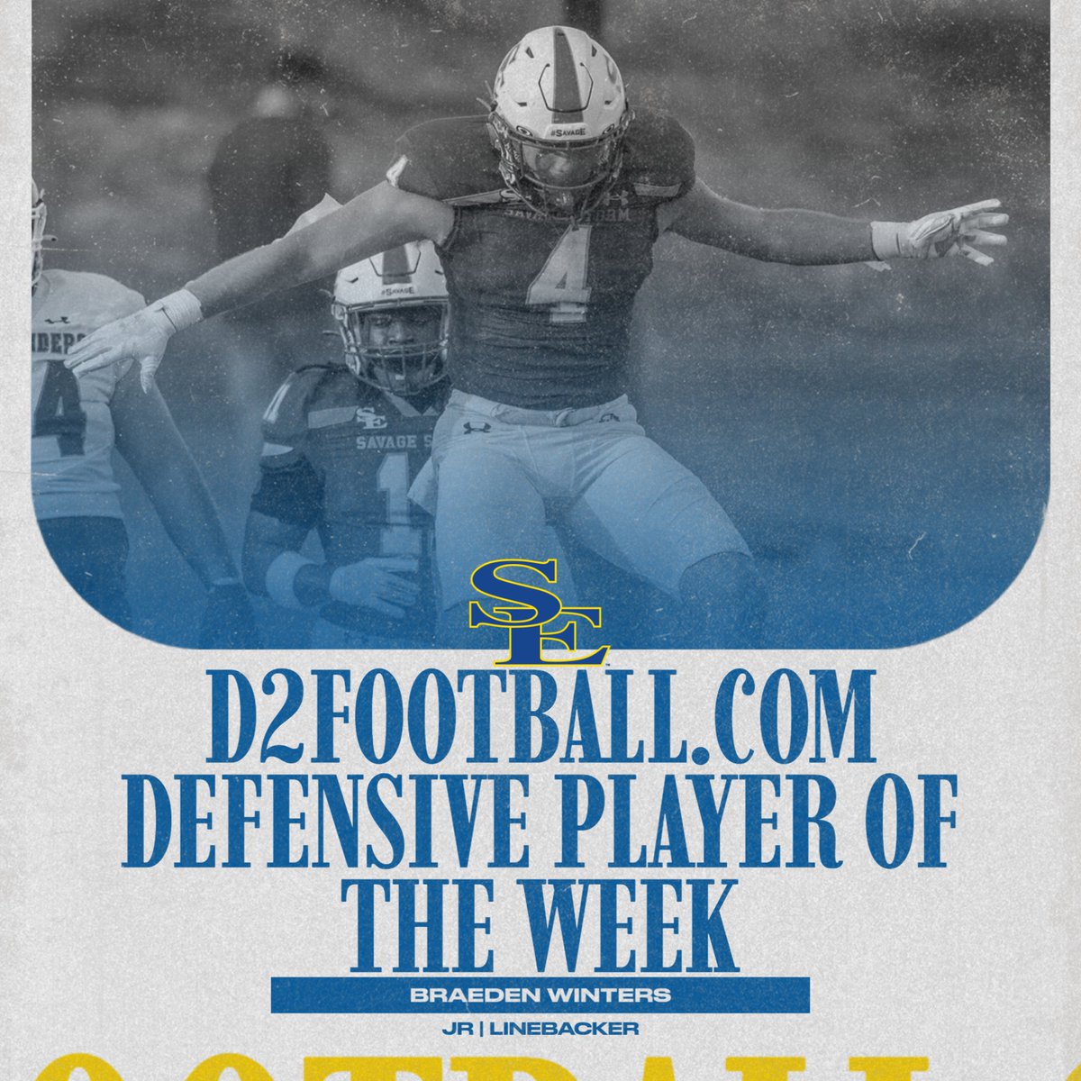 Southeastern Athletics (@gosoutheastern) on Twitter photo 🚨 AWARD WINNER 🚨
Braeden Winters adds D2Football.com National Defensive Player of the Week to his impressive 2024 season resume!
<a href="/SavageStormFB/">Savage Storm Football</a> | #GoSoutheastern | #TakeCover 🚨 AWARD WINNER 🚨
Braeden Winters adds D2Football.com National Defensive Player of the Week to his impressive 2024 season resume!
<a href="/SavageStormFB/">Savage Storm Football</a> | #GoSoutheastern | #TakeCover