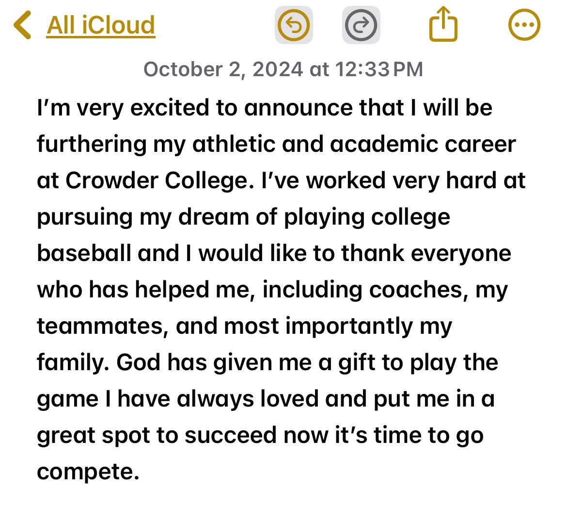Committed!!!
Announcing my commitment to Crowder College. Thank you <a href="/CrowderBasebal1/">Crowder Baseball</a> for this opportunity! 

Go Roughriders! 
<a href="/TLalle31/">Travis Lallemand</a> <a href="/NickDoughty/">Nick Doughty</a> <a href="/YardBallClub/">Yard Baseball Club</a> <a href="/GVHSBaseball/">GV Eagles Baseball</a>