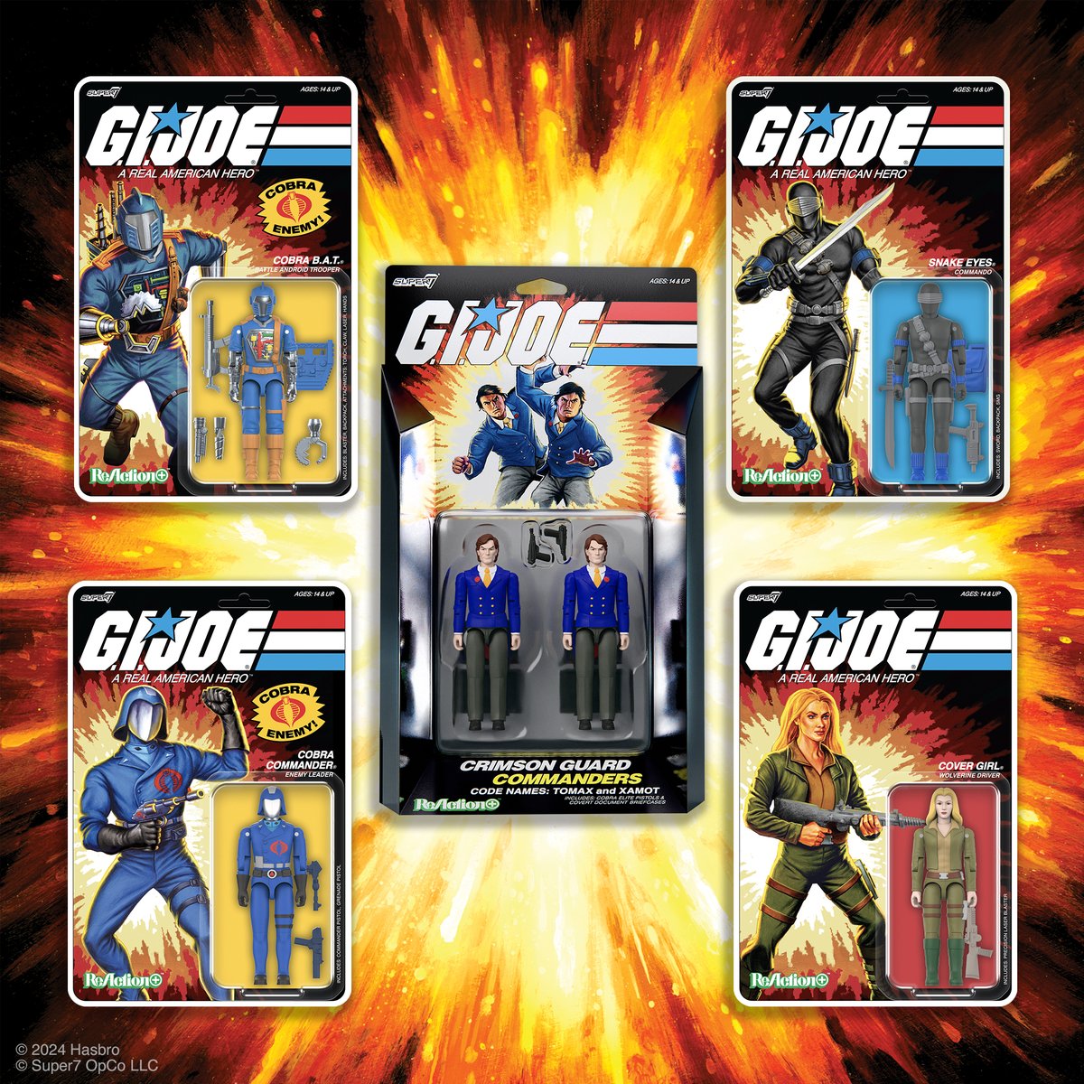 super7store's tweet photo. Collect all the latest G.I. Joe ReAction+ Figures by Super7. Designed to look and feel like the vintage G.I. Joe toy line from the early ‘80s, these G.I. Joe ReAction+ Figures feature throwback O-Ring construction. Tomax and Xamot 2-pack available now at @BigBadToyStore! #Super7 https://t.co/nLQgNhoirE
