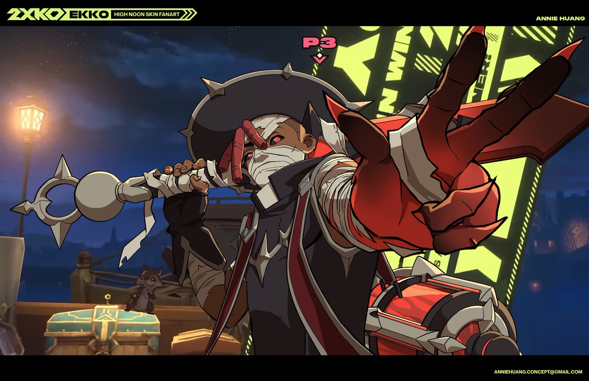 excited to share my #2XKO fan project, a high noon Ekko skin concept! 🤠
1/3