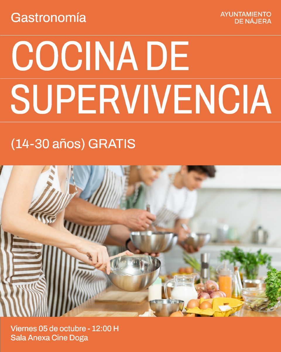 Un taller gratuito que te servirá para toda la vida 🍽️

#Nájera #AytoNájera #EventosNájera #LaRioja