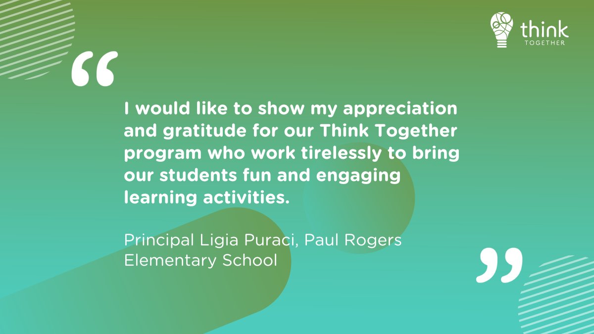 thinktogether's tweet image. Expanded learning opportunities are essential to student success! Think Together is incredibly grateful for our staff who work tirelessly to change the odds for kids. 💡
@Rogers_CJUSD & @ColtonJUSD
#expandedlearning #afterschool #education #school #learning #supportafterschool