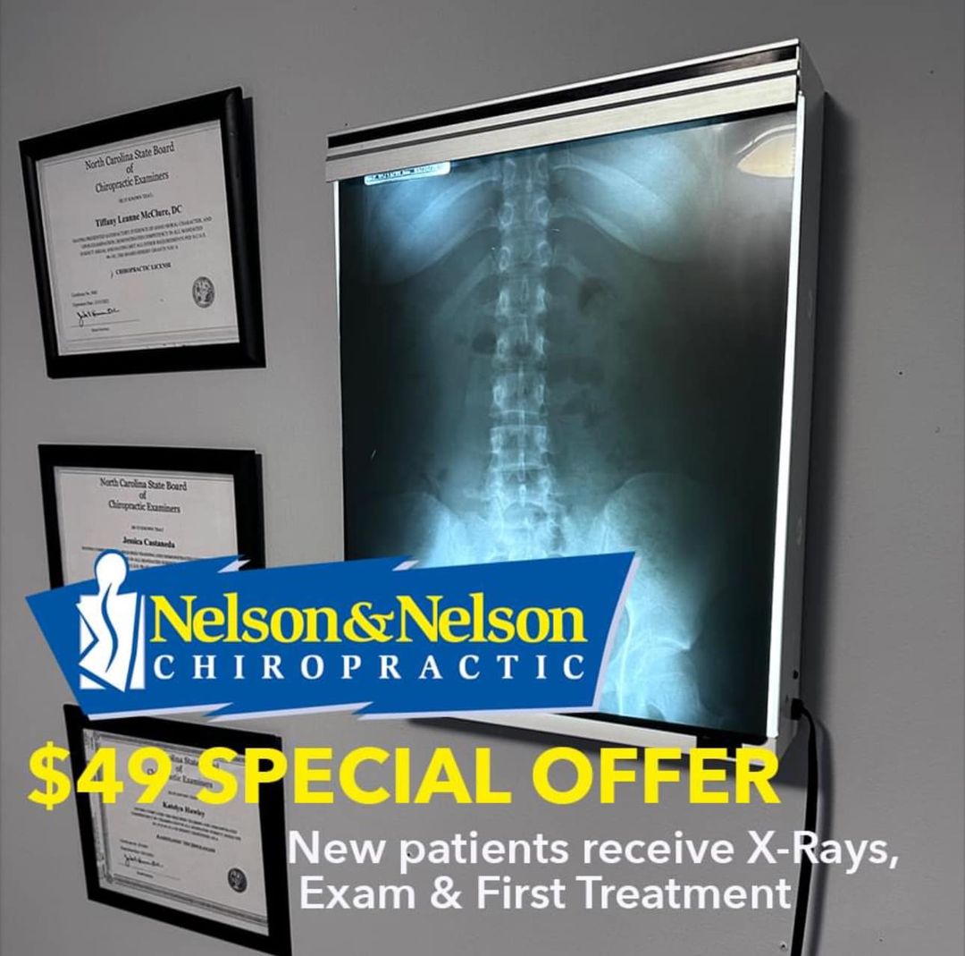 NelsonNelsonCPC's tweet photo. NEW month but same SPECIAL OFFER for NEW patients. Your first visit to any Nelson and Nelson Chiropractic Center is just $49! That price includes examination, an adjustment AND the X-ray. No other clinic offers that....but we do because....We Care For You! https://t.co/UNRR3ccXH3
