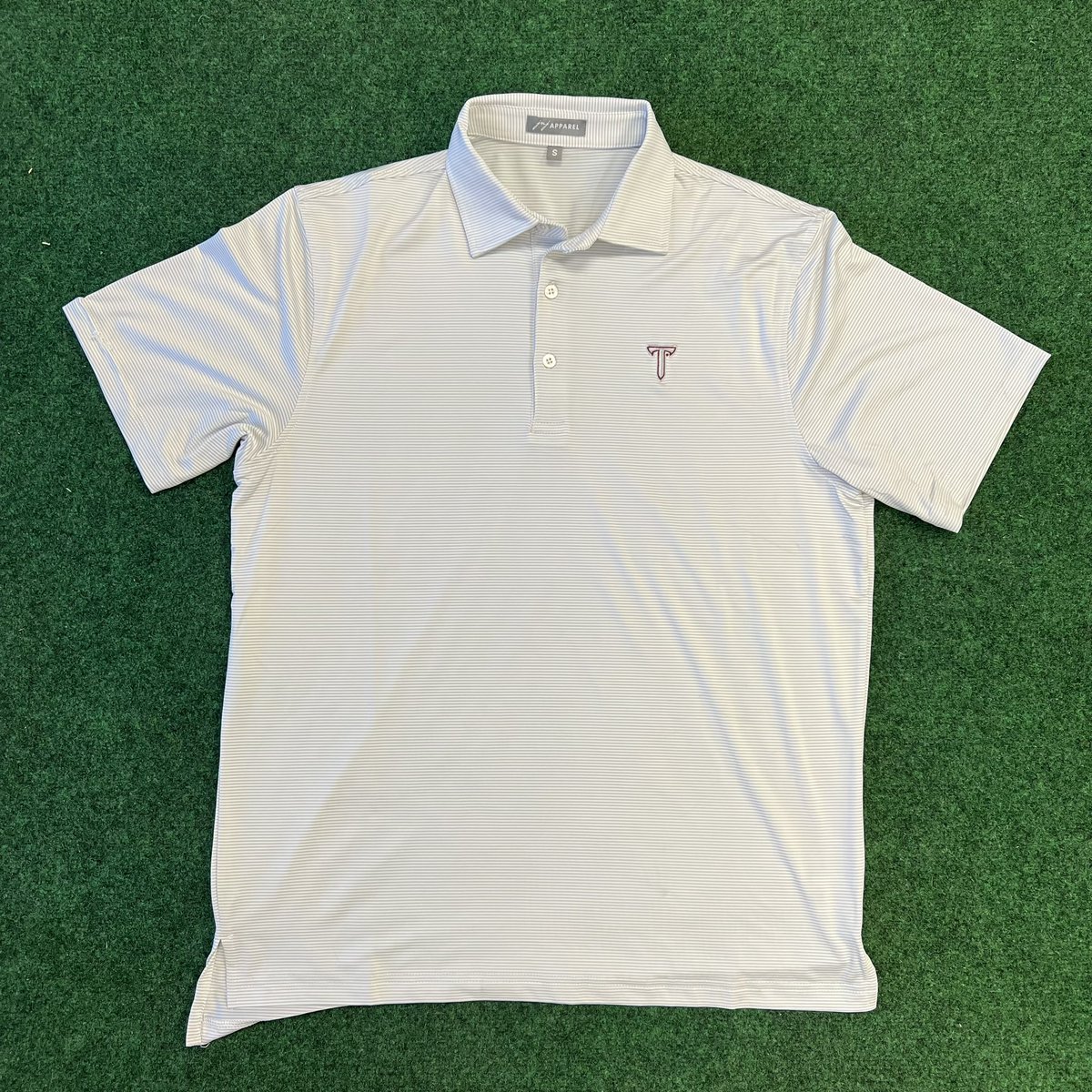 New gray striped polo just arrived! Perfect for any occasion.
👉TrojanThreads.com/polos