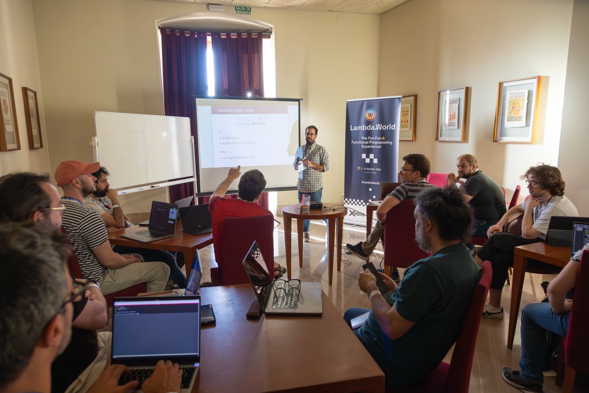 Lambda World (@lambda_world) on Twitter photo Today was an all-day Crema Workshops delivered by the great Zainab Ali, <a href="/trupill/">Alejandro Serrano</a> , and <a href="/juanshac/">Juan Manuel Serrano</a> .
Thanks a lot to all the attendees!
#FunctionalStreamProcessing #ImplementTypeChecker #EmbeddingDSL #Scala #LambdaWorld Today was an all-day Crema Workshops delivered by the great Zainab Ali, <a href="/trupill/">Alejandro Serrano</a> , and <a href="/juanshac/">Juan Manuel Serrano</a> .
Thanks a lot to all the attendees!
#FunctionalStreamProcessing #ImplementTypeChecker #EmbeddingDSL #Scala #LambdaWorld