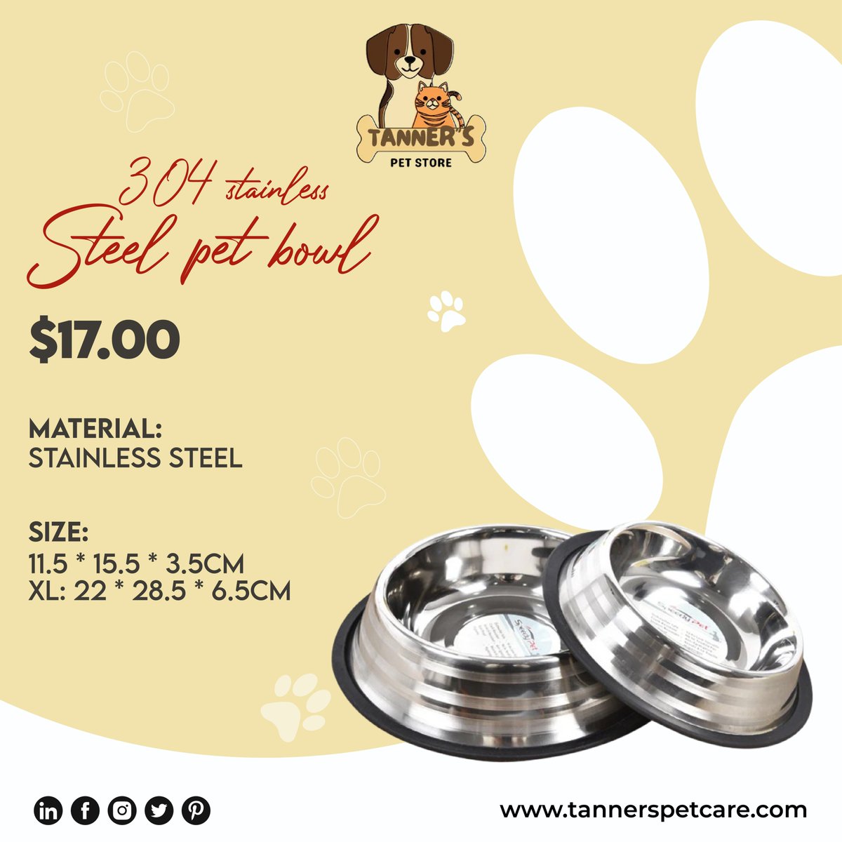 tannerspet's tweet photo. Durable and sleek! Our Stainless Steel Pet Bowl is perfect for everyday use.

Call Us Now at +1 714-392-4333 Or Visit Us at https://t.co/FC9DlOUHZg

#tannerspetcare #stainlesssteelpetbowl #Petessentials https://t.co/RIWglnh8Fj