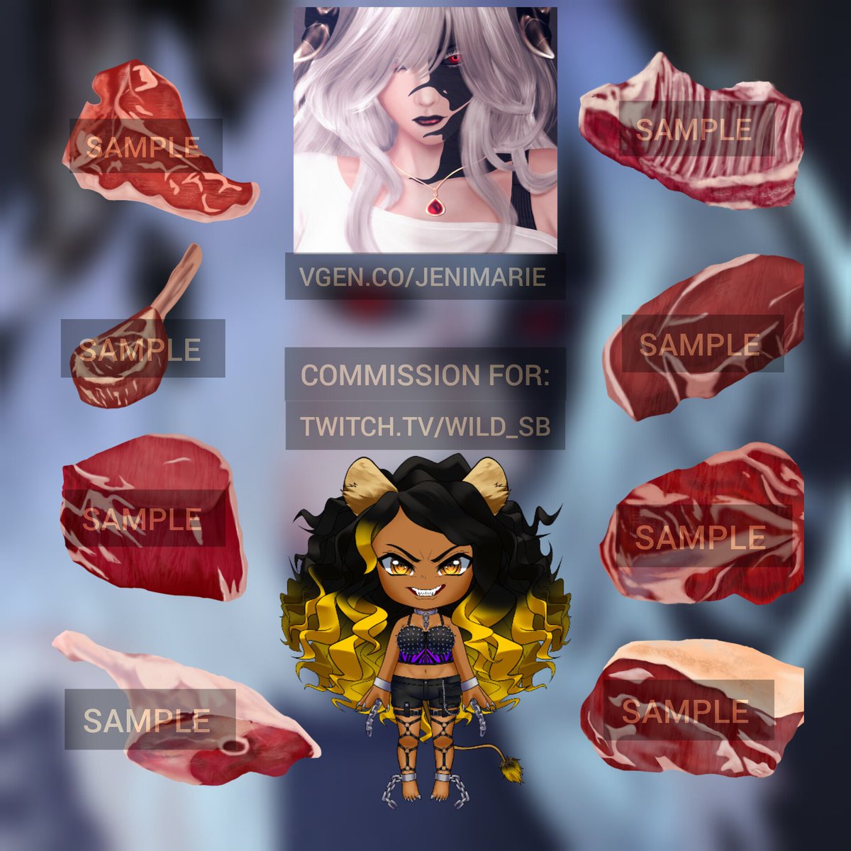 JeniMarie_Art's tweet photo. Commission for @WildAnimal_SB
Meat and Currency Twitch Integrated Throwables
#VGenComm https://t.co/Dp4OMsPsCR