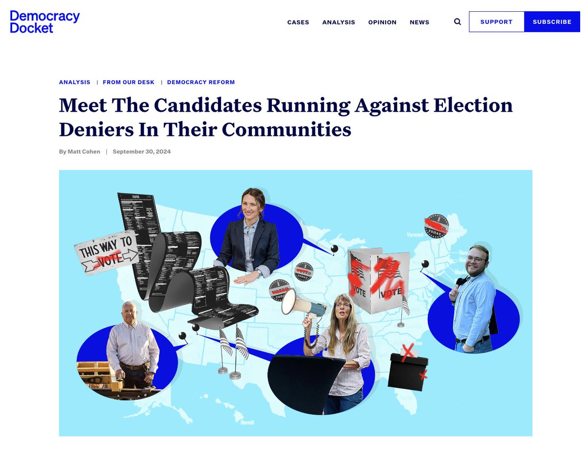We've ID'ed 42 election deniers who are running for state &amp; local office, and we're doing everything we can to support the Dems running against them. We need your help so they can get out the vote for our democracy. Can you donate today? secure.actblue.com/donate/support…
Story here: