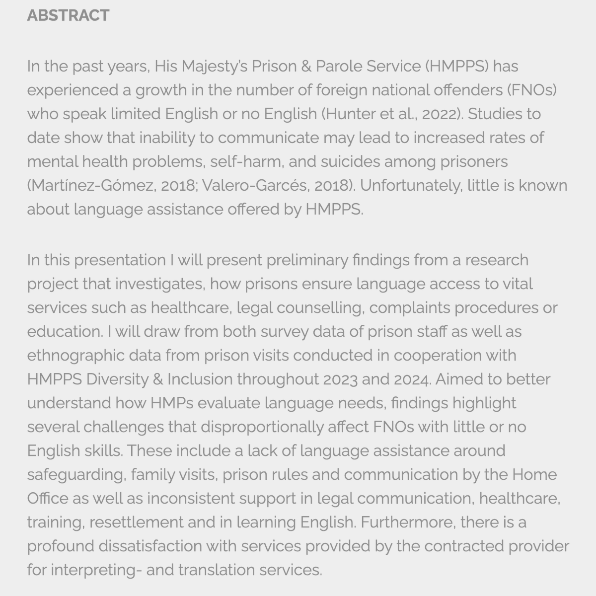 ✨UPCOMING TALK ✨

SPEAKER: Dr Sebastian Muth, LAEL

TITLE: Language assistance at His Majesty’s Prisons (HMPs)

TIME/DATE: 1500-1550, Thu 17th Oct 2024

PLACE: Bowland North SR2

REGISTER: lancaster-uk.libcal.com/event/4278915