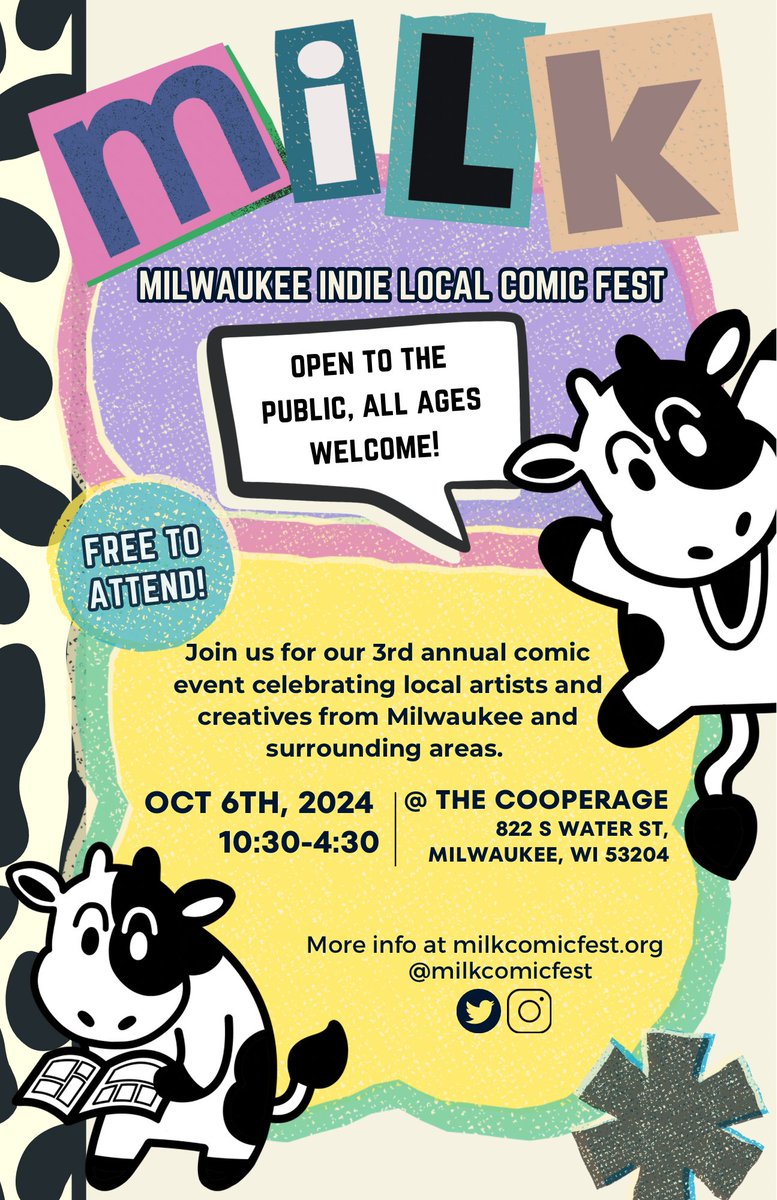 🎨 hannah hallman @ book (@cottna) on Twitter photo MILK Comic Fest is on SUNDAY!! FREE & ALL AGES from 10:30am to 4:30pm at The Cooperage in Walker's Point. Support <a href="/MilkComicFest/">MILK Comics Fest</a> by GOING! MILK Comic Fest is on SUNDAY!! FREE & ALL AGES from 10:30am to 4:30pm at The Cooperage in Walker's Point. Support <a href="/MilkComicFest/">MILK Comics Fest</a> by GOING!