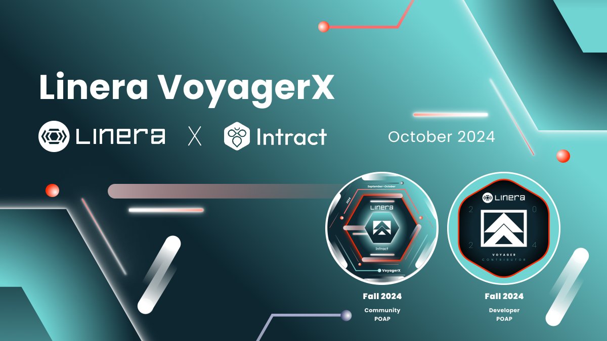 ⛓️ Gmicrochains. Introducing VoyagerX — Our latest partnership with @IntractCampaign!

Starting now, participate in our quest &amp; earn rewards for engaging with Linera’s ecosystem, whether you’re a developer or a community member (or both): intract.io/quest/66e94a18…

👇🧵