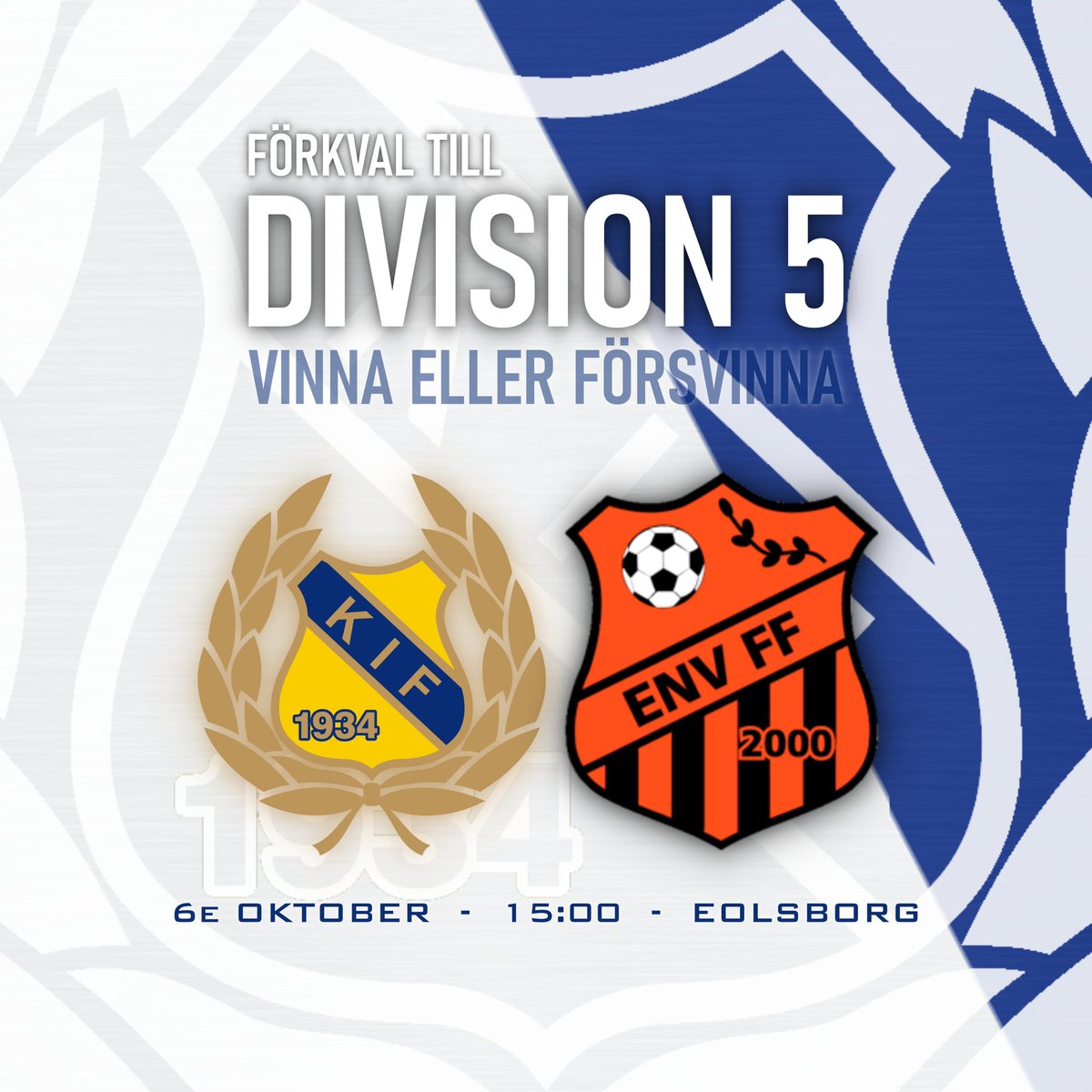 Alla till borgen📢
På söndag är det vinna eller försvinna när Edsvära/Norra Vånga FF besöker Eolsborg. Vinnaren går till kval och förloraren avslutar säsongen för i år. Hoppas vi ses och att vi tillsammans tar oss till kval🔵⚪️⚽️
