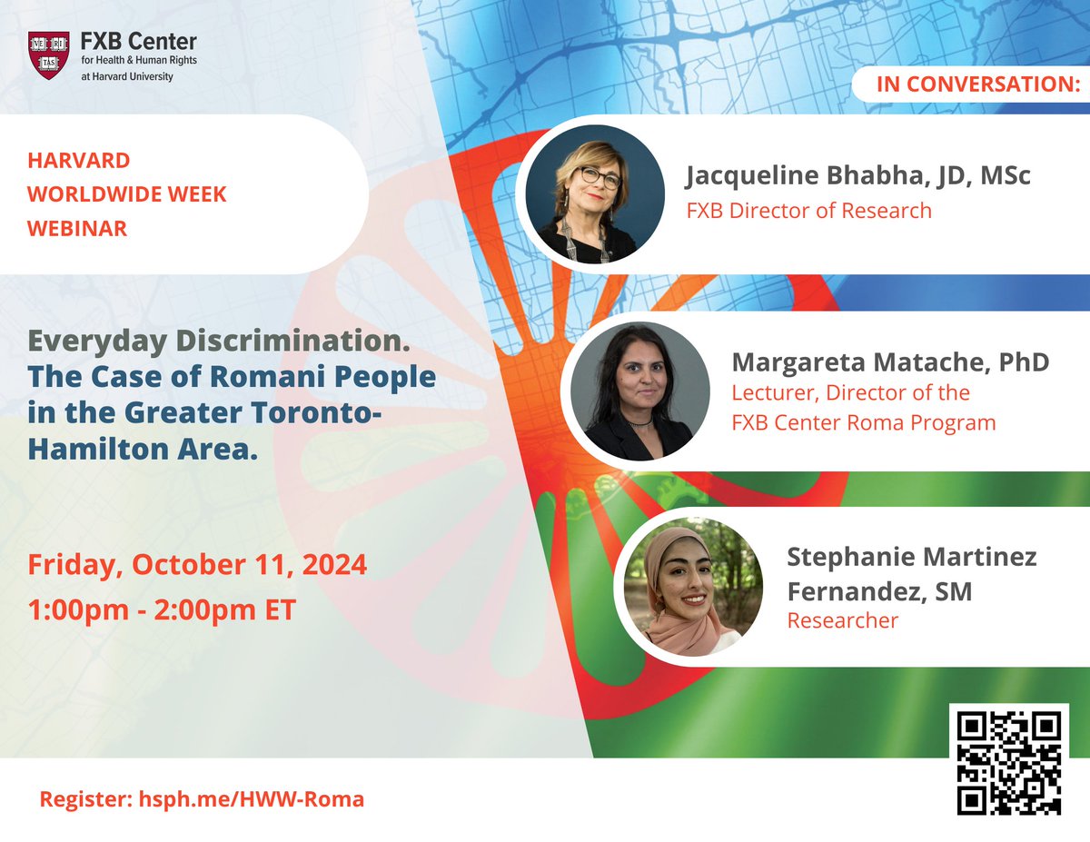 Would you like to learn more about our report exploring the realities and struggles of Canadian Romani people experiencing stigma and everyday discrimination?

Join us to hear from three of the authors!

🗓️Friday, Oct. 11 | 1pm-2pm ET | Zoom
📍Register: tinyurl.com/yh69crhf