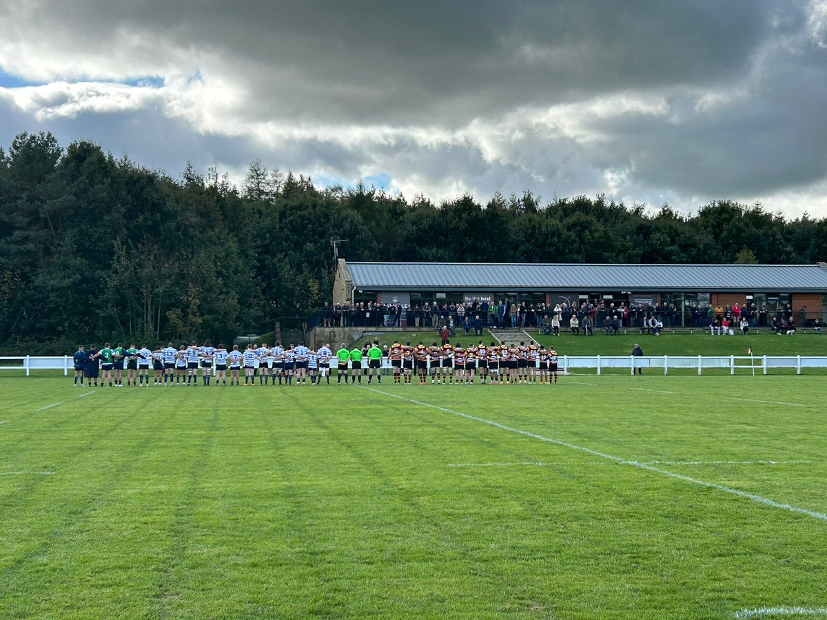 RugbyHoppers's tweet image. The Hoppers and Harrogate sides showing their respect on Saturday. RIP Liam Canning.