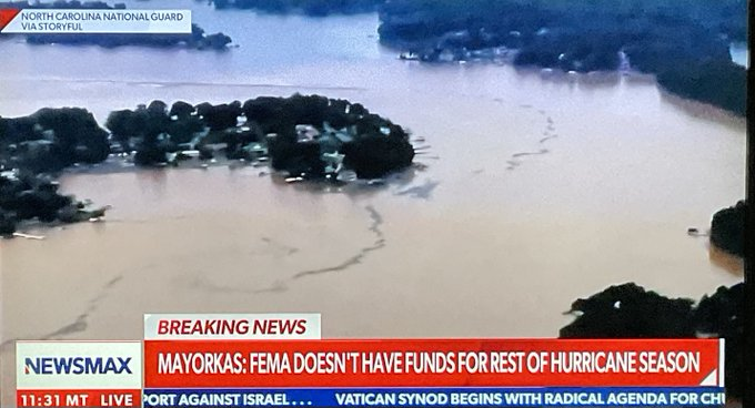 WallStreetMav's tweet photo. Secretary Mayorkas says he doesn't have the funds for hurricane victims.

But they have billions of $$$ for illegal fake refugees flooding into the country, to provide free hotels, free food, free healthcare, free cash and free cell phones.

This is the Biden/Harris govt. https://t.co/I5JJjcIMsE