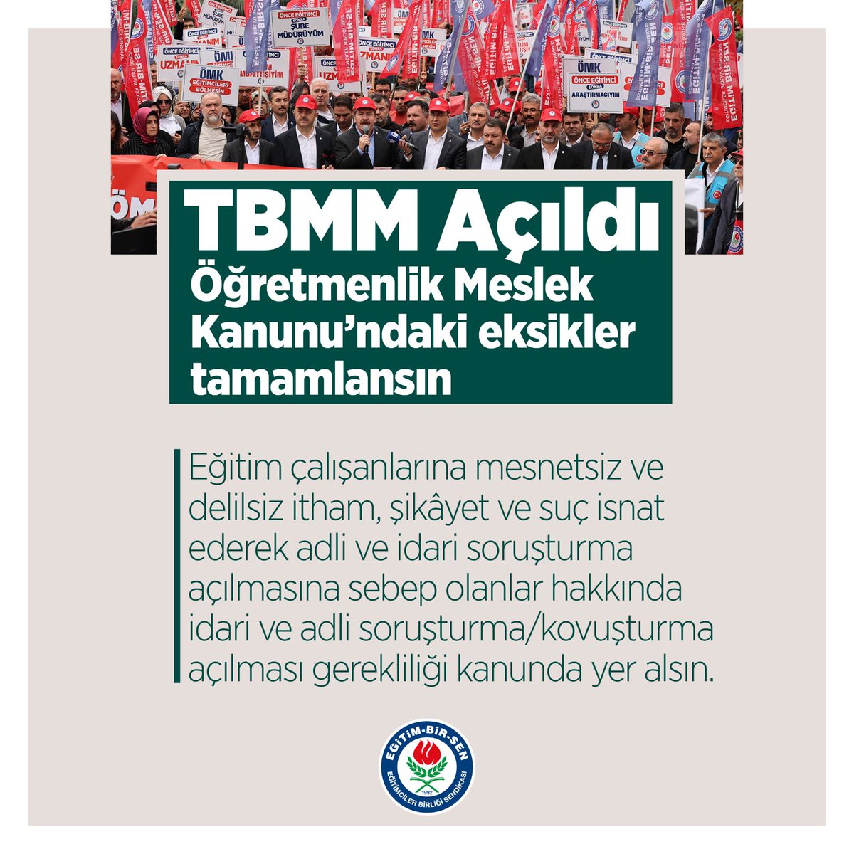 Coskun51273684's tweet photo. Eğitim çalışanlarına mesnetsiz ve delilsiz itham, şikâyet ve suç isnat ederek idari soruşturma açılmasına sebep olanlar hakkında idari ve adli soruşturma/kovuşturma açılması gerekliliği kanında yer alsın. #mecliseÖMKçağrımız https://t.co/UjhXFmo8jx