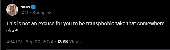 MrsSpongeys's tweet photo. I never outed gigi and I NEVER mentioned gigi's gender in my posts. I, myself had no idea gigi was trans until I started seeing things floating around. MY THREAD HAS 0 MENTIONS OF GIGI'S IDENTITY. MY problems with gigi were all pertaining to things that she said about me and my game only a few months ago. I shouldn't have added the doc to the end of my thread about her and her old discord server, but I deleted it because it was definitely besides the point of my thread. Before you guys come and attack me, atleast read my posts to make sure what you're calling me out for is true.

I absolutely do not condone the misgendering that is taking place. Since the doc came out I have made that clear. This is not a safe space for transphobes and not a safe space for bullying. Trying to pin the actions of these disgusting people on ME is defamatory and is clearly just an attempt at trying to flip this situation on me. 

I'm in the process of taking legal action against @bangguts for completely lying about me on the thread that is now spreading. None of the things she said about me are backed up with screenshots of me outing anyone, because I DIDN'T. There are countless other threads that are definitely aiding in this, but MINE is not one of them. You guys are attacking the wrong person.

If any of the threads I have personally reposted have screenshots of her being outed, please dm it to me and I will take it down. I've looked through all of the posts that I've personally reposted, but as far as I'm aware NONE of them have any kind of mentions of her being trans. I have not spread anything that could back up these claims. I would never out anybody because that is completely out of my character. 

I've only retweeted threads that my friends have made and I literally still don't know to this day where I spread anything about gigi being trans. On my most popular thread I denounced people that were being transphobic right after my thread came out.

All of this aside, none of this negates gigi for the choices that she has made lately.