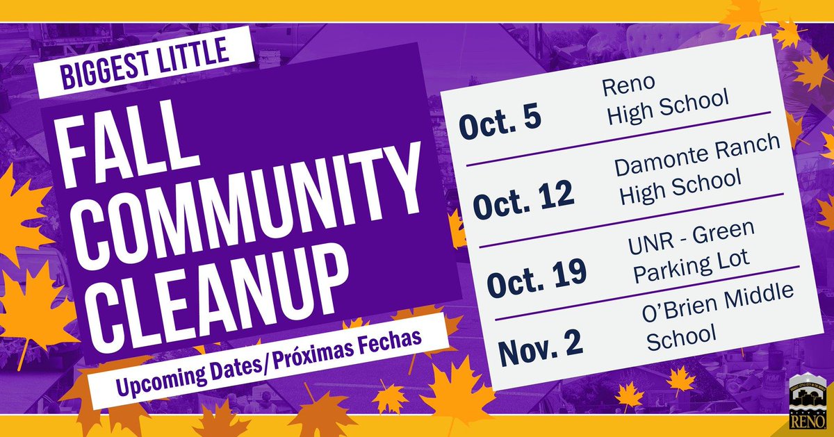 We've teamed up with HERO Environmental &amp; Redwood Materials to help residents dispose of household hazardous waste, electronics, and junk. Join us this Sat., Oct. 5, at 9a at Reno High School. Find accepted items: bit.ly/RenoFallCleanUp