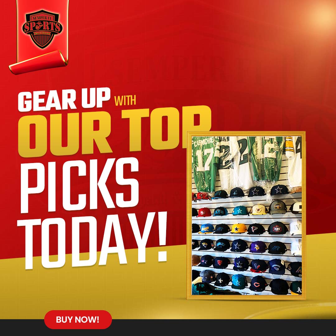 SemperSports's tweet image. From jerseys to caps, find the perfect items to complete your game-day look! Swipe to explore our collection and grab yours now. 

Call At: 760-880-4883

#GameDayLook #SemperFiSportsCave #SportsApparel #WinningStyle