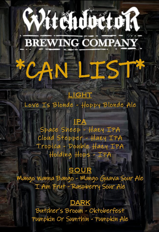 WitchdoctorBrew's tweet image. #weeklyevents #geekedtrivia #music #musictrivia #trivia #dungeonsanddragons #draftbeer #canbeer #witchdoctorbrewing #thecureforwhatalesyou #factorysquare #livemusic #acousticrock